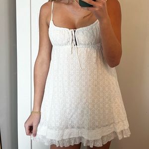 Princess Polly floral patterned white dress with button back detailing